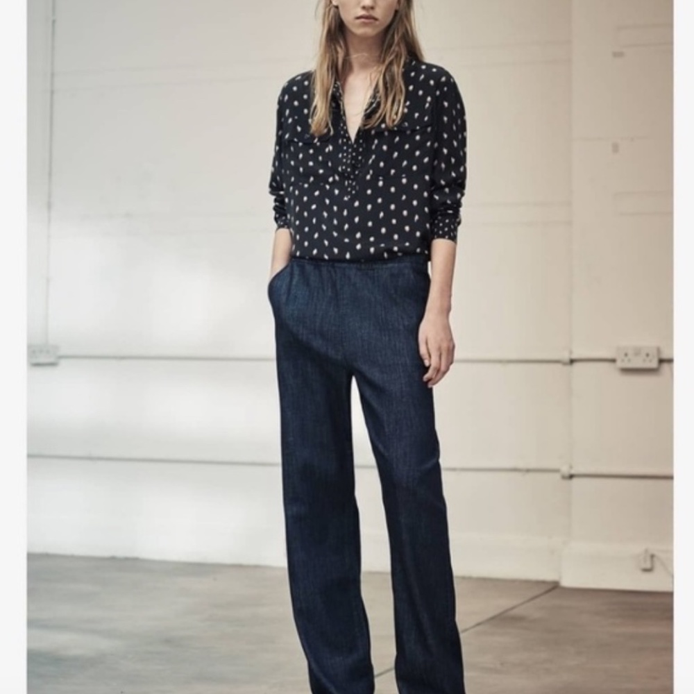 All Saints Bloom Denim Wide Leg Lounge Pants